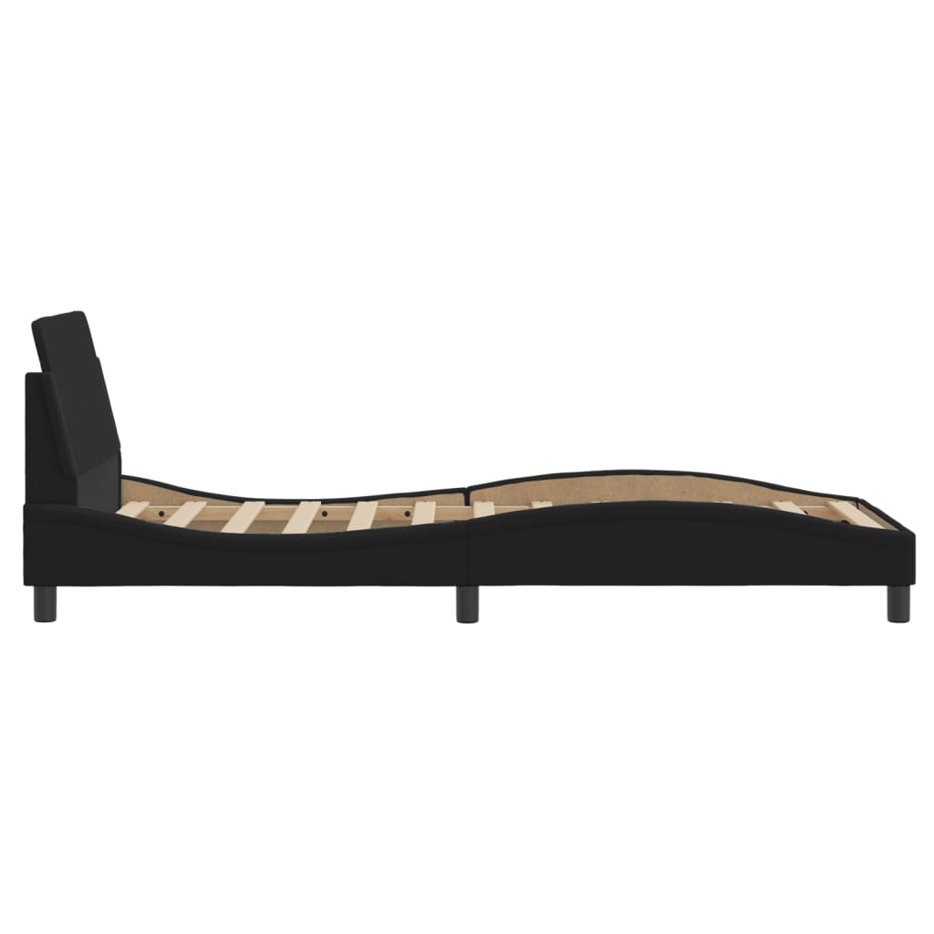 sengeramme med sengegavl Dover Sort 90x190 cm Stof