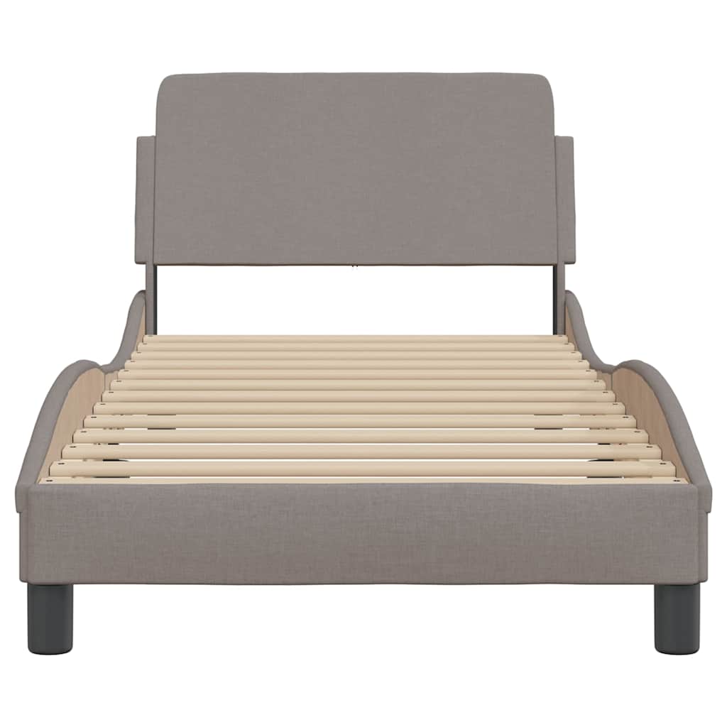 sengeramme med sengegavl Dover Taupe 90x190 cm Stof