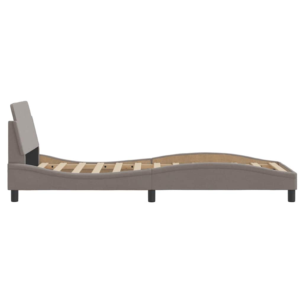 sengeramme med sengegavl Dover Taupe 90x190 cm Stof
