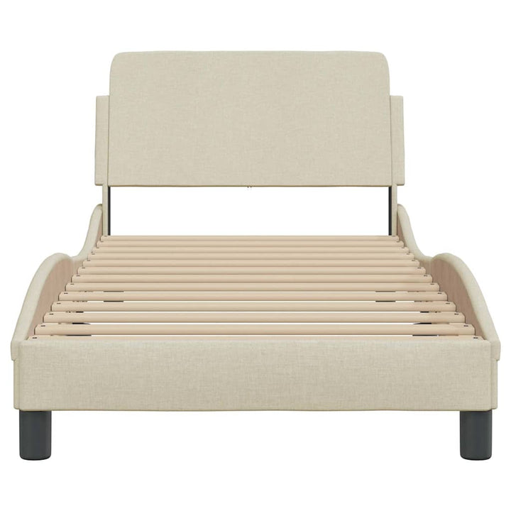 sengeramme med sengegavl Dover Creme 90x190 cm Stof