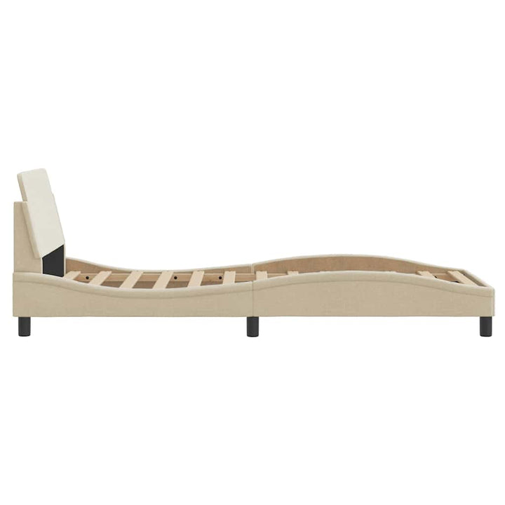 sengeramme med sengegavl Dover Creme 90x190 cm Stof