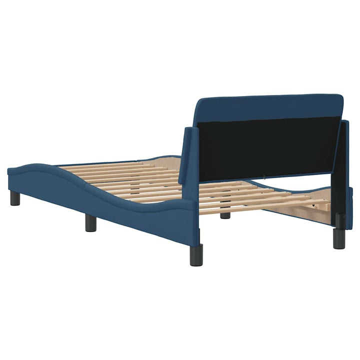 sengeramme med sengegavl Dover Blå 90x190 cm Stof