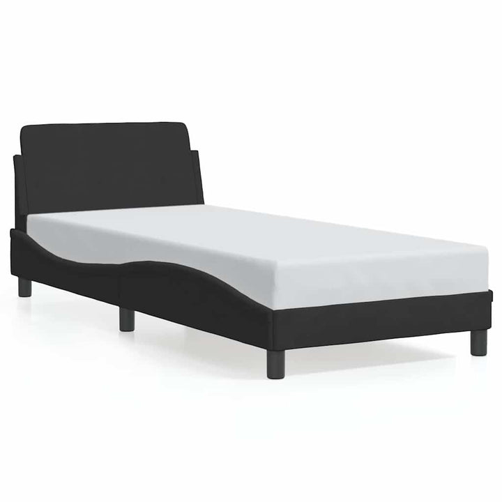 sengeramme med sengegavl Dover Sort 90x190 cm Fløjl