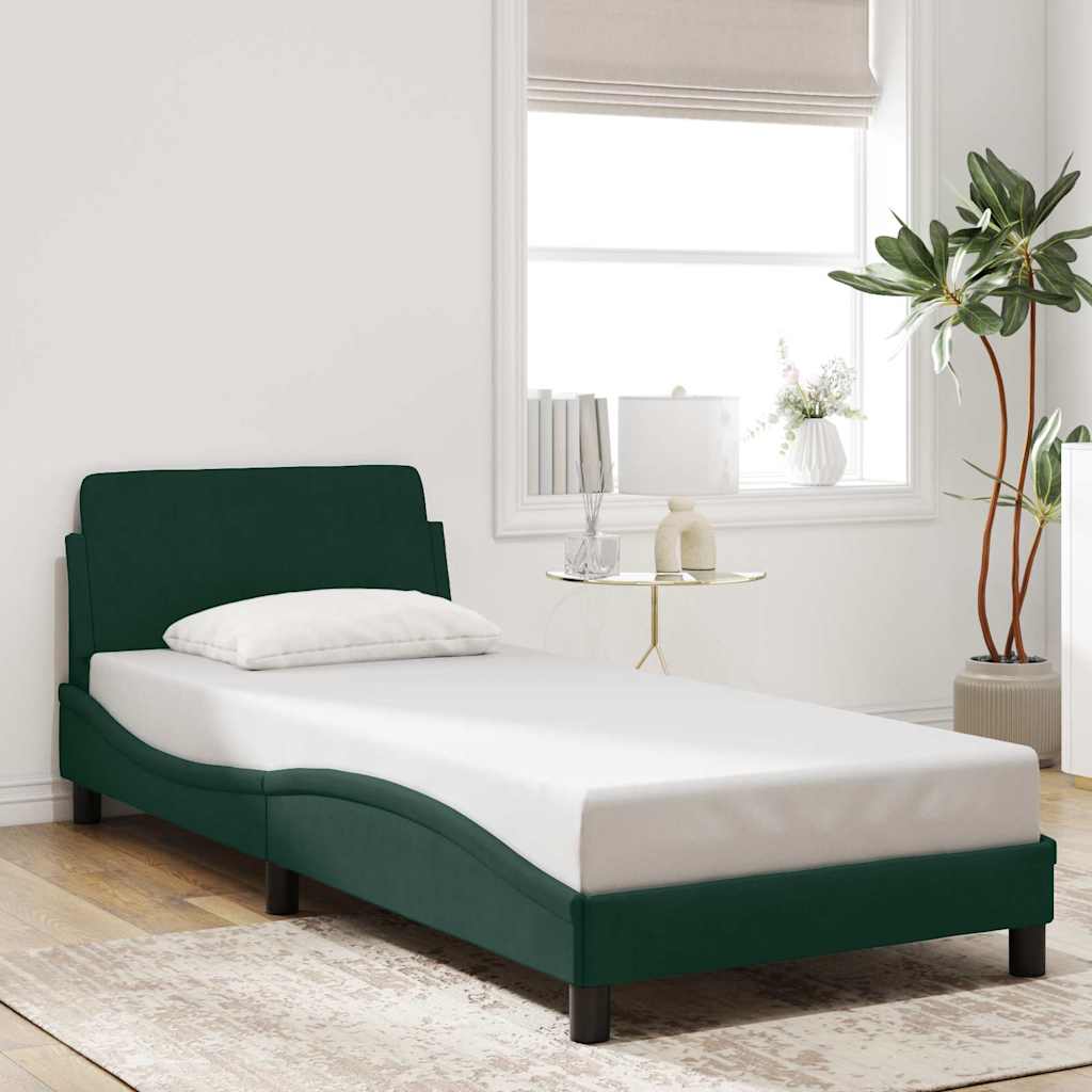 sengeramme Dover Mørkegrøn 90x190 cm Fløjl
