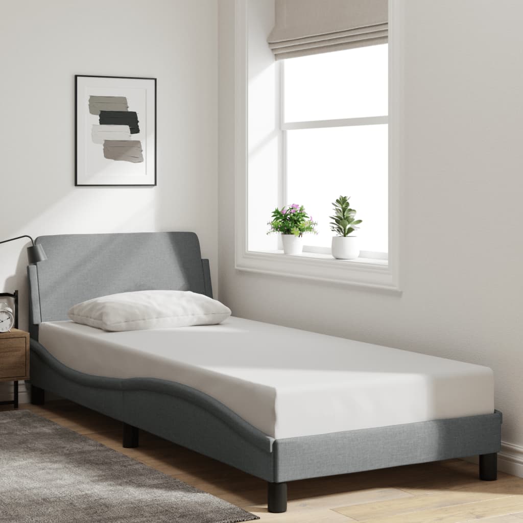 sengeramme Dover Lysegrå 90x200 cm Stof