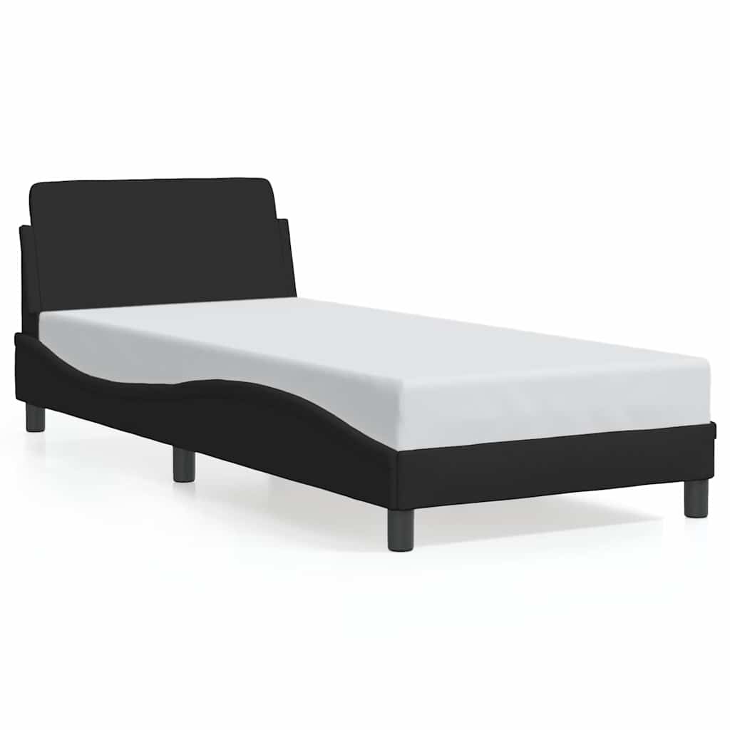 sengeramme med sengegavl Dover Sort 90x200 cm Stof