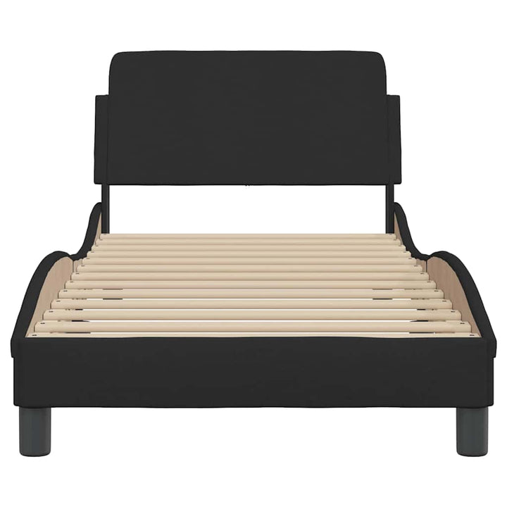 sengeramme med sengegavl Dover Sort 90x200 cm Stof
