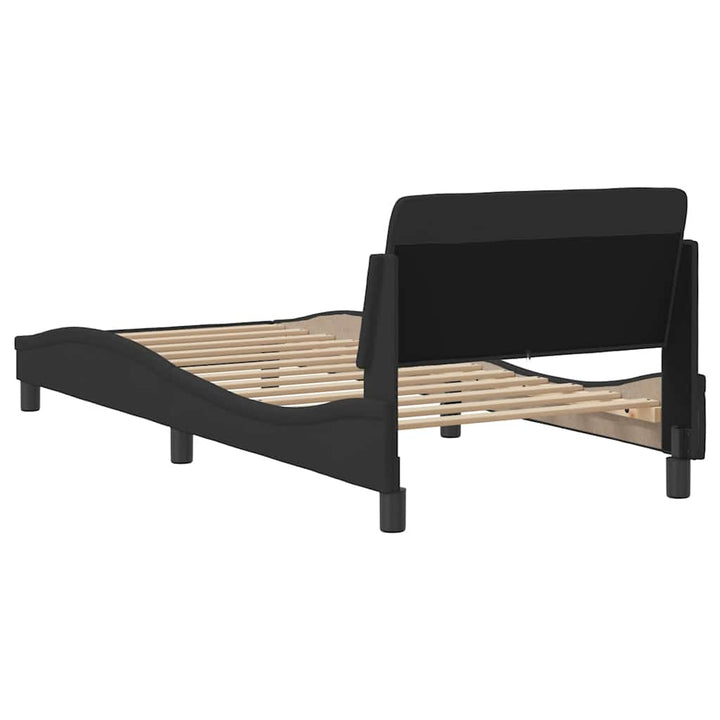 sengeramme med sengegavl Dover Sort 90x200 cm Stof