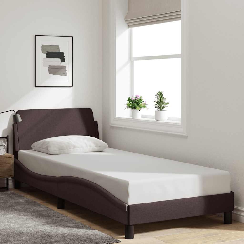 sengeramme Dover Mørkebrun 90x200 cm Stof