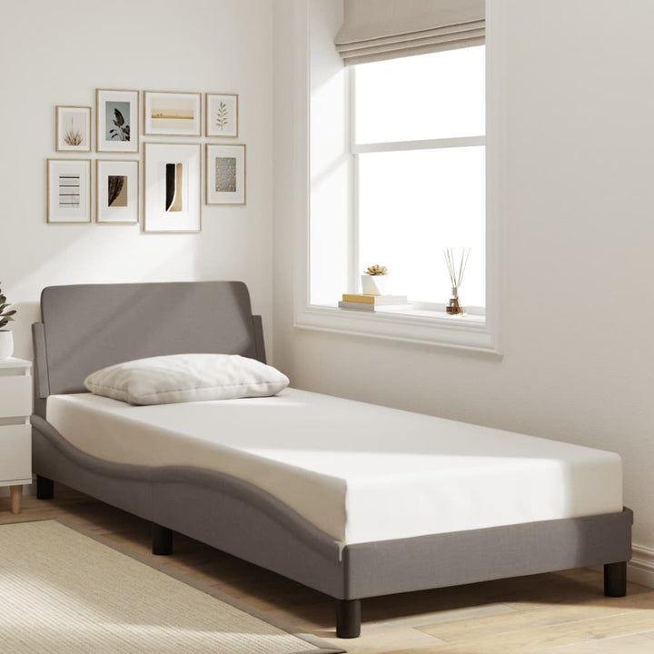 sengeramme med sengegavl Dover Taupe 90x200 cm Stof