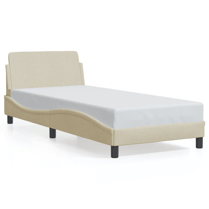 sengeramme med sengegavl Dover Creme 90x200 cm Stof