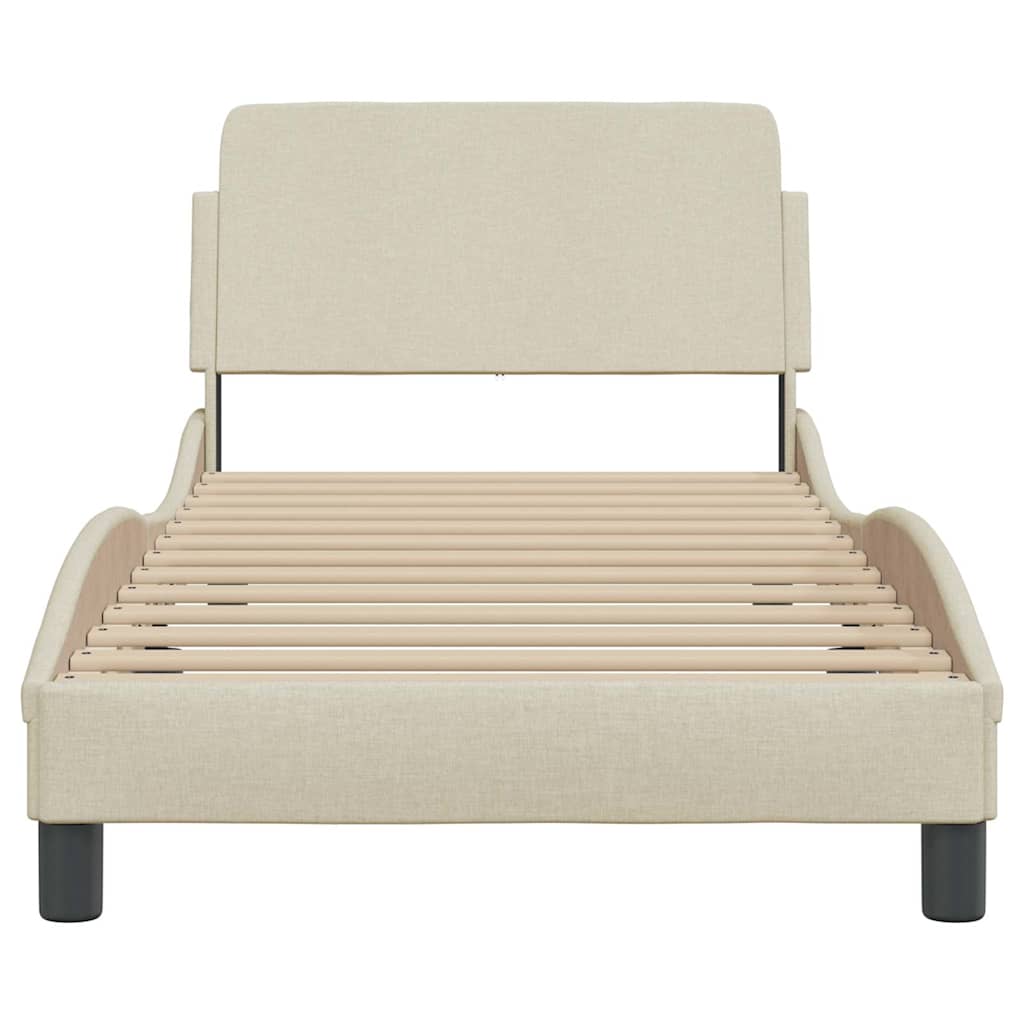 sengeramme med sengegavl Dover Creme 90x200 cm Stof