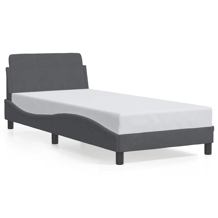 sengeramme Dover Mørkegrå 90x200 cm Fløjl