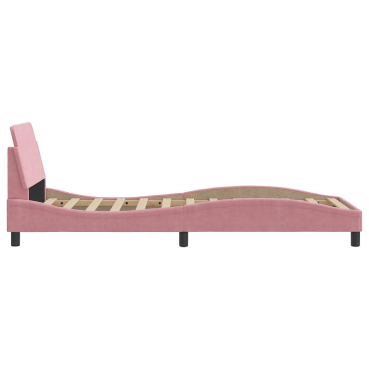 sengeramme med sengegavl Dover Pink 90x200 cm Fløjl