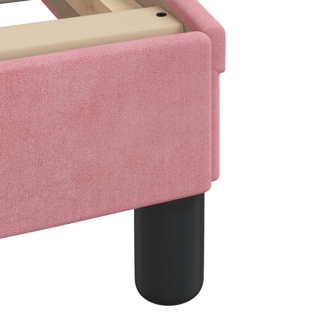 sengeramme med sengegavl Dover Pink 90x200 cm Fløjl