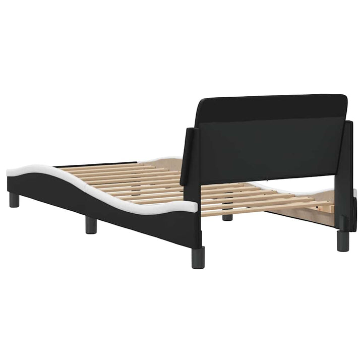 sengeramme Dover 90x200 cm kunstlæder sort og hvid