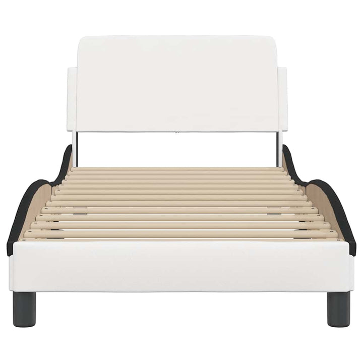 sengeramme Dover 90x200 cm kunstlæder hvid og sort