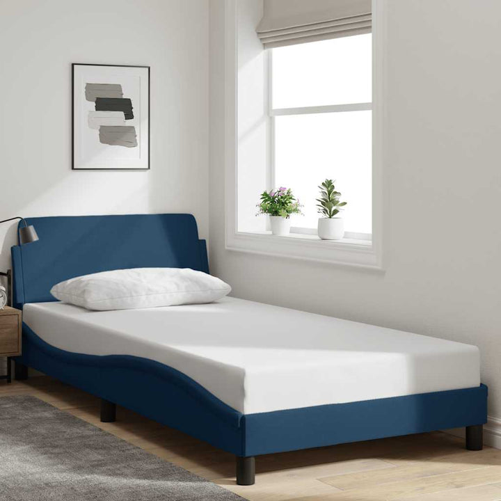 sengeramme med sengegavl Dover Blå 100x200 cm Stof