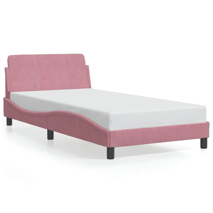 sengeramme med sengegavl Dover Pink 100x200 cm Fløjl