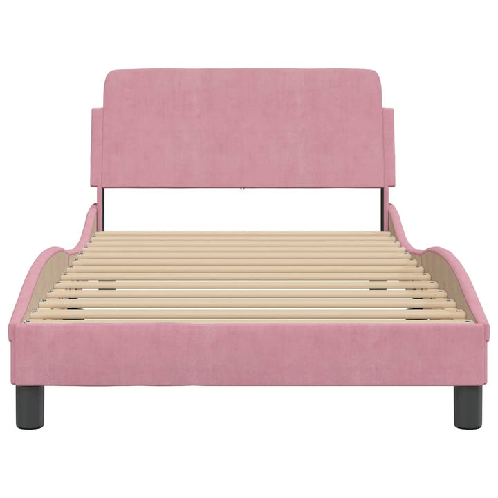 sengeramme med sengegavl Dover Pink 100x200 cm Fløjl