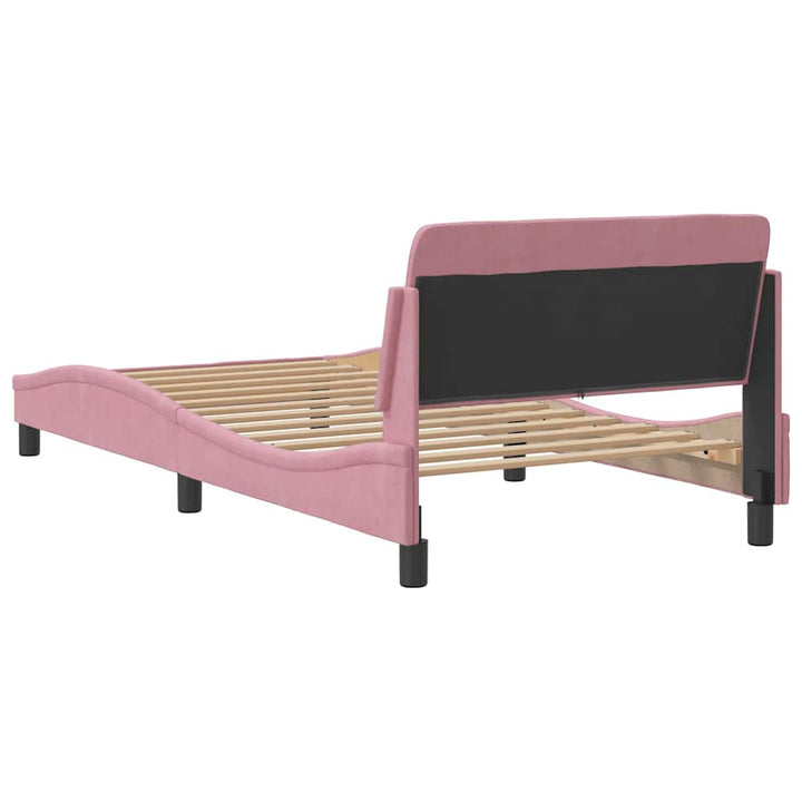 sengeramme med sengegavl Dover Pink 100x200 cm Fløjl