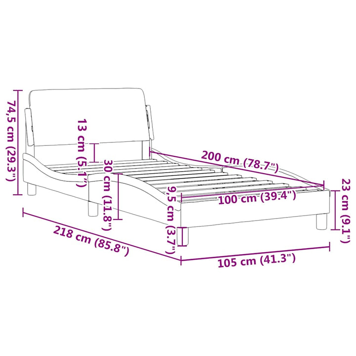 sengeramme Dover 100x200 cm kunstlæder brun