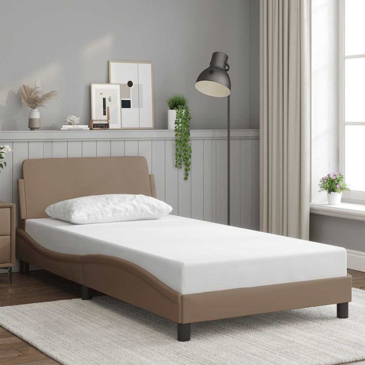 sengeramme Dover 100x200 cm kunstlæder cappuccinofarvet