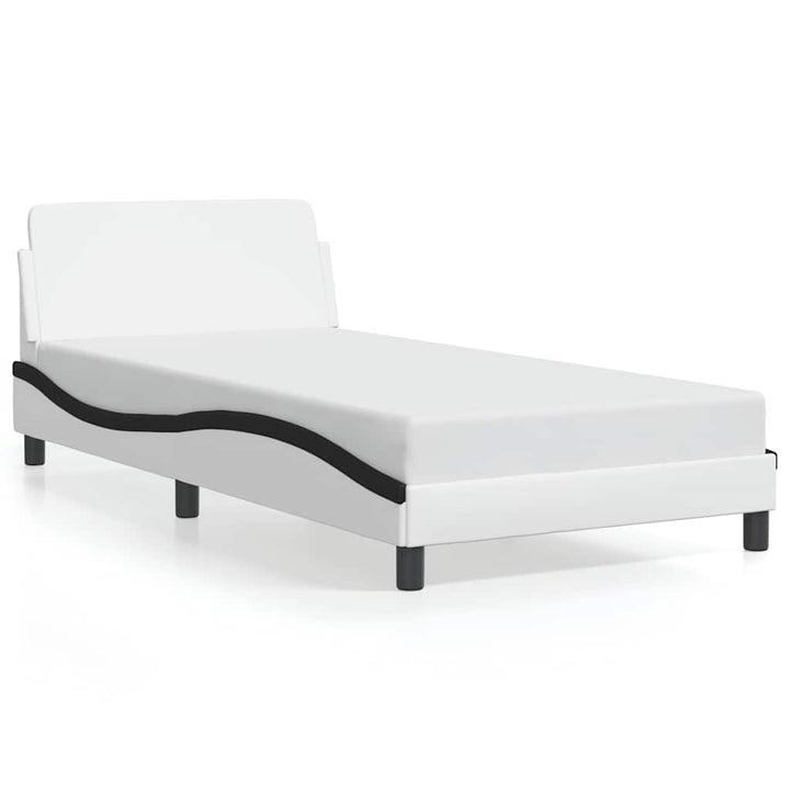 sengeramme Dover 100x200 cm kunstlæder sort og hvid