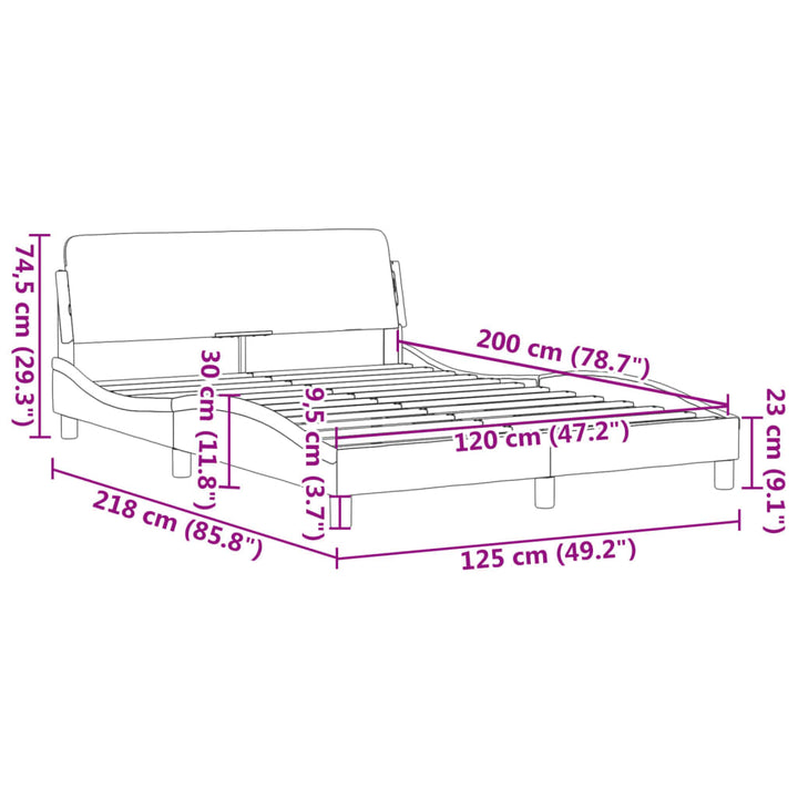 sengeramme Dover Creme 120x200 cm Stof