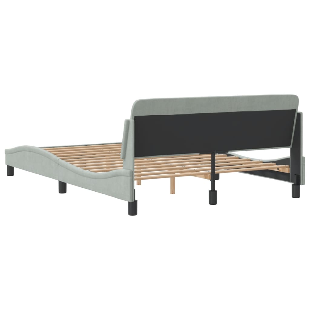 sengeramme Dover Lysegrå 120x200 cm Fløjl