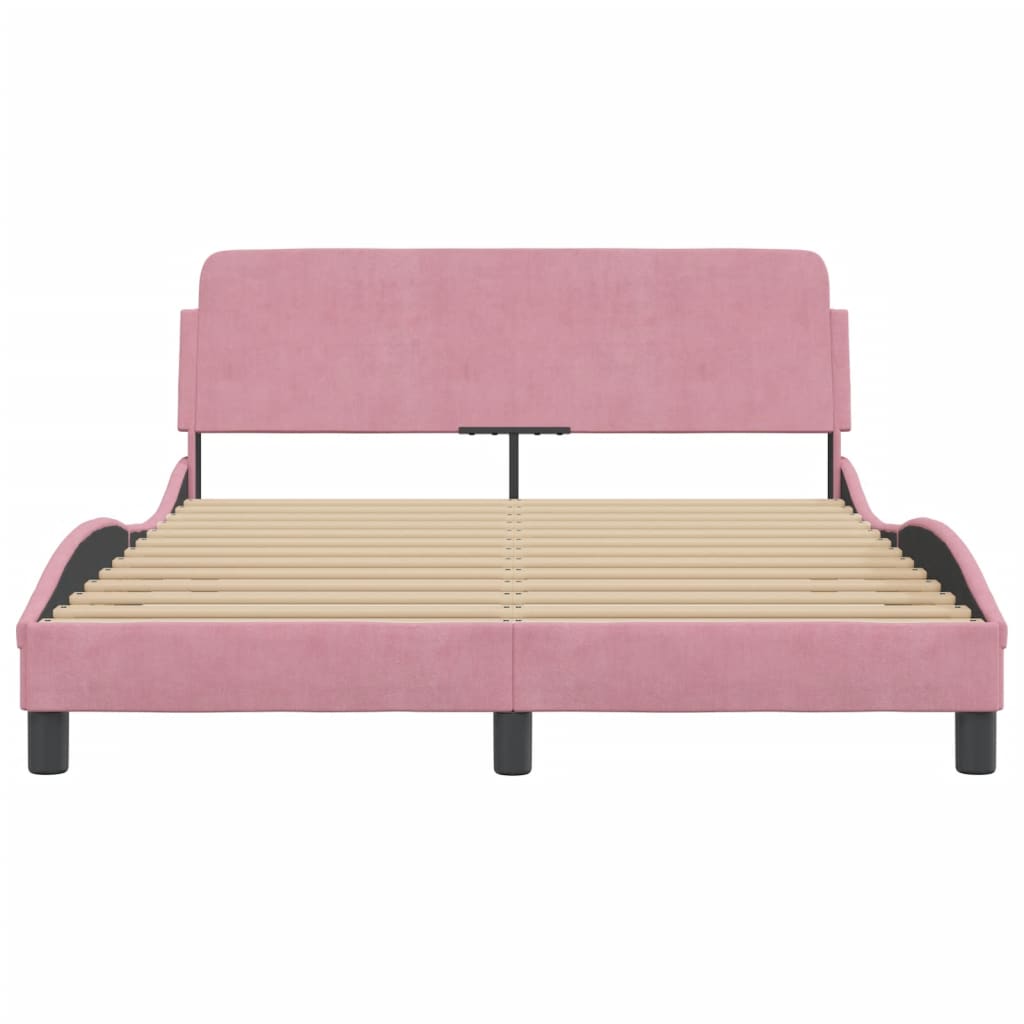 sengeramme med sengegavl Dover Pink 120x200 cm Fløjl