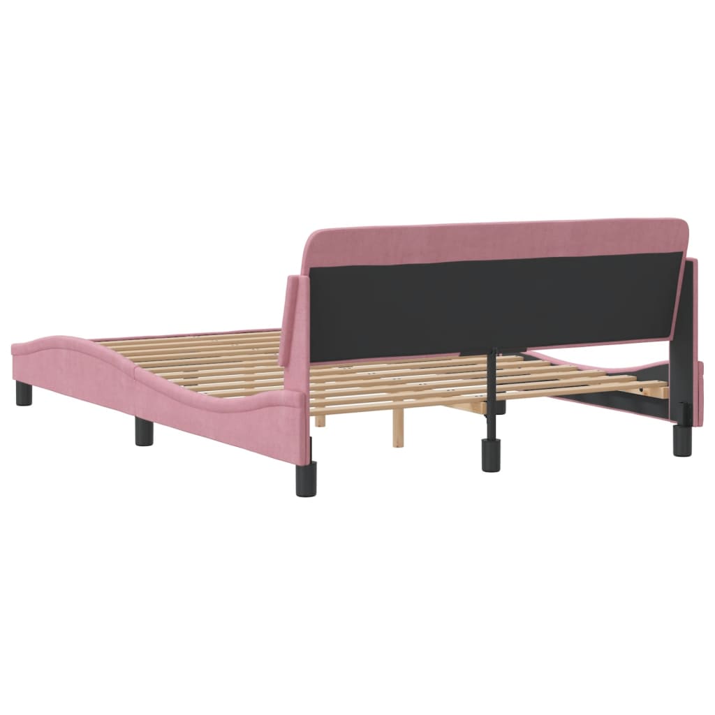 sengeramme med sengegavl Dover Pink 120x200 cm Fløjl