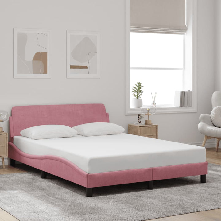 sengeramme med sengegavl Dover Pink 120x200 cm Fløjl