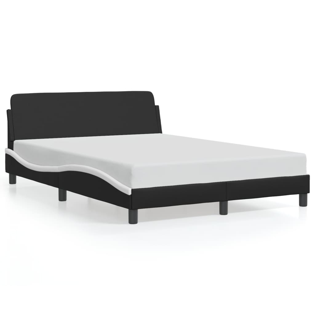 sengeramme Dover 120x200 cm kunstlæder sort og hvid