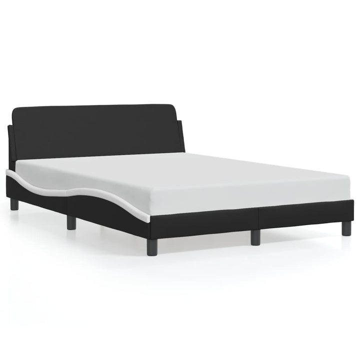 sengeramme Dover 120x200 cm kunstlæder sort og hvid