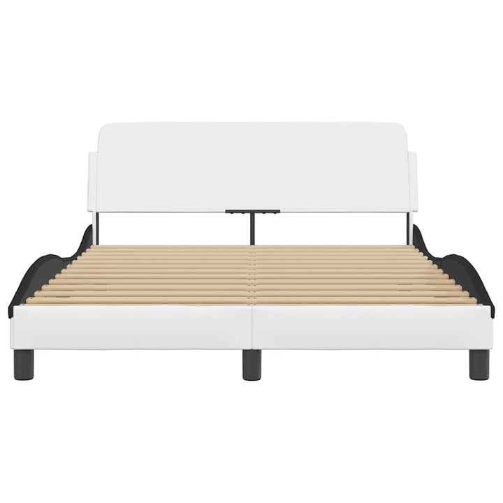 sengeramme Dover 120x200 cm kunstlæder hvid og sort