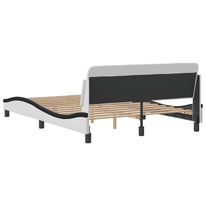 sengeramme Dover 120x200 cm kunstlæder hvid og sort