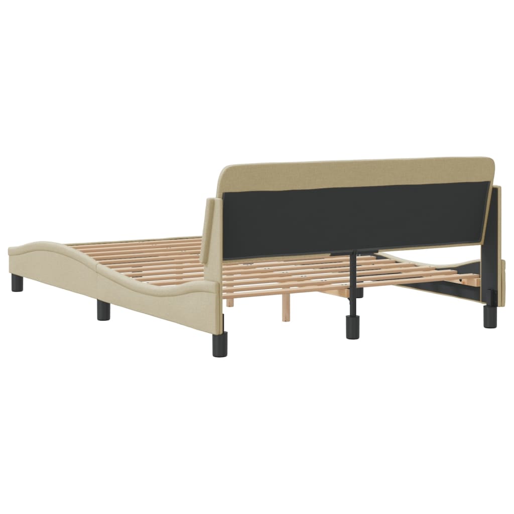 sengeramme Dover 140x190 cm stof cremefarvet