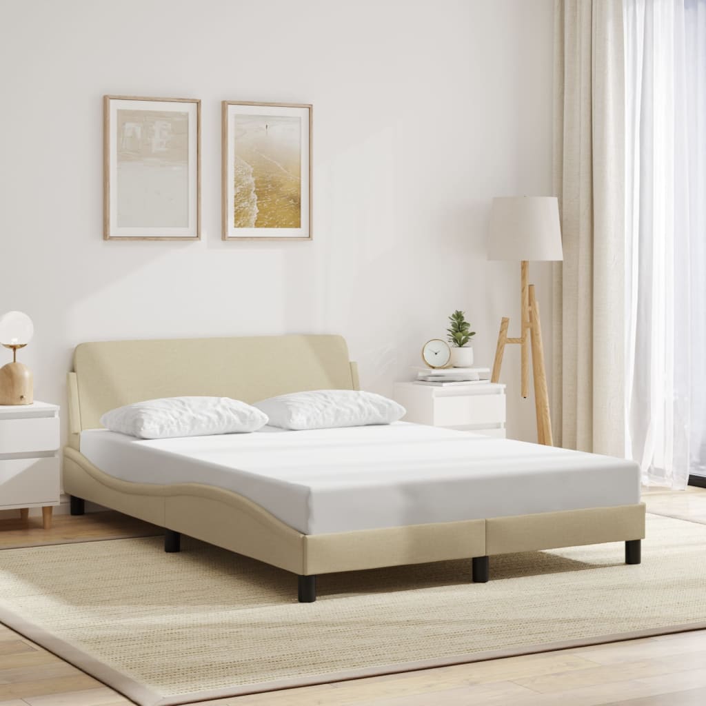 sengeramme Dover 140x190 cm stof cremefarvet