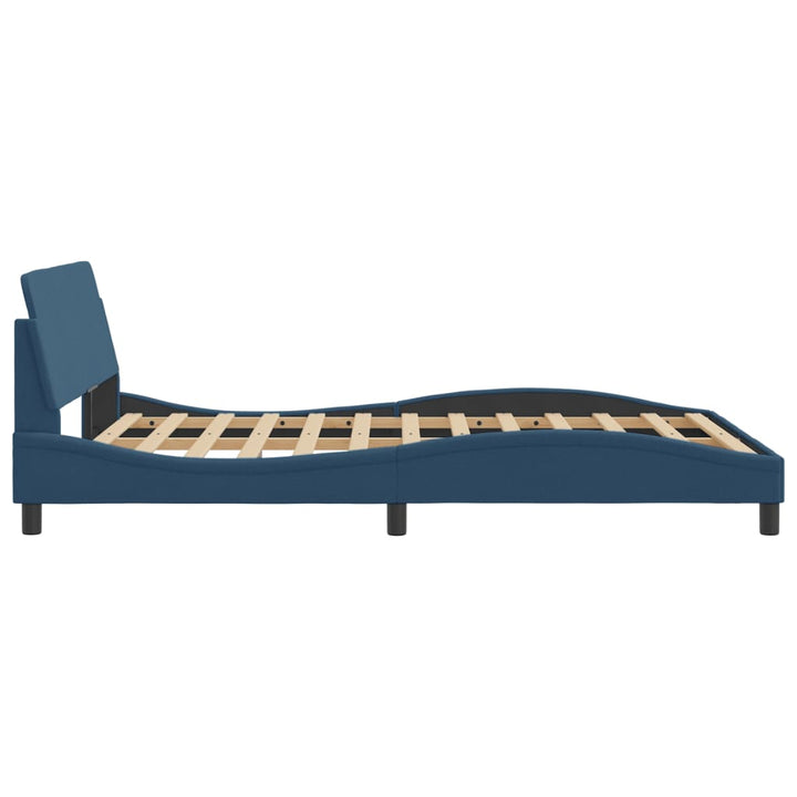 sengeramme med sengegavl Dover Blå 140x190 cm Stof