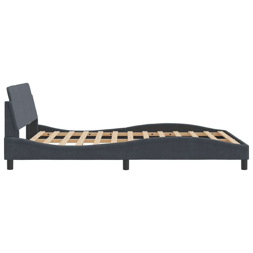 sengeramme Dover Mørkegrå 140x190 cm Fløjl