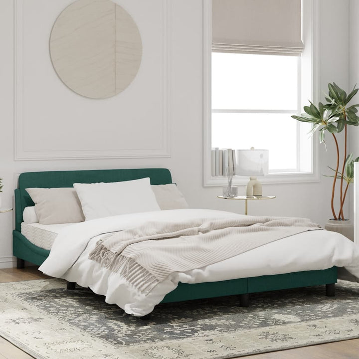 sengeramme Dover Mørkegrøn 140x190 cm Fløjl