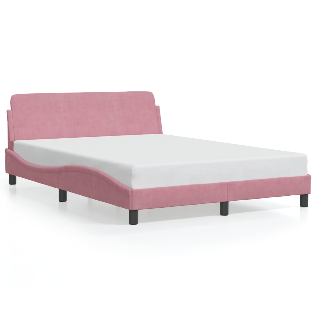 sengeramme med sengegavl Dover Pink 140x190 cm Fløjl