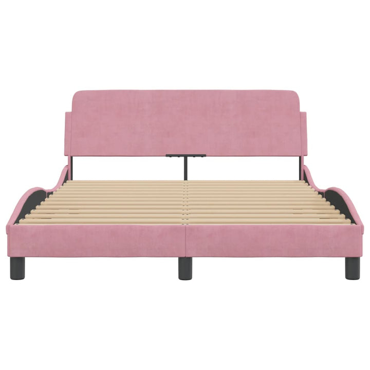 sengeramme med sengegavl Dover Pink 140x190 cm Fløjl