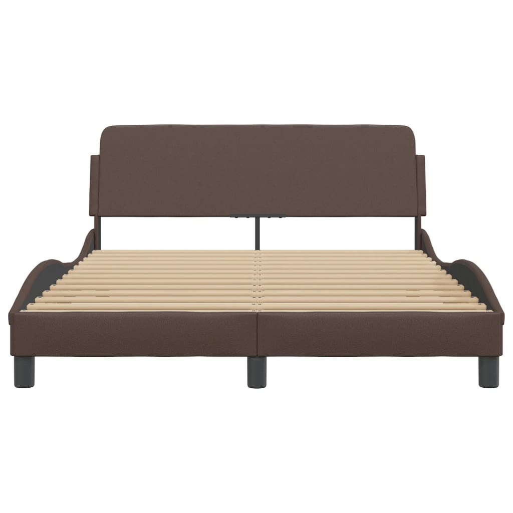 sengeramme Dover 140x190 cm kunstlæder brun
