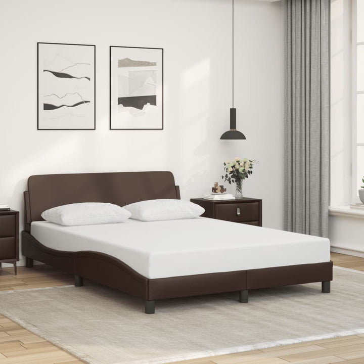sengeramme Dover 140x190 cm kunstlæder brun