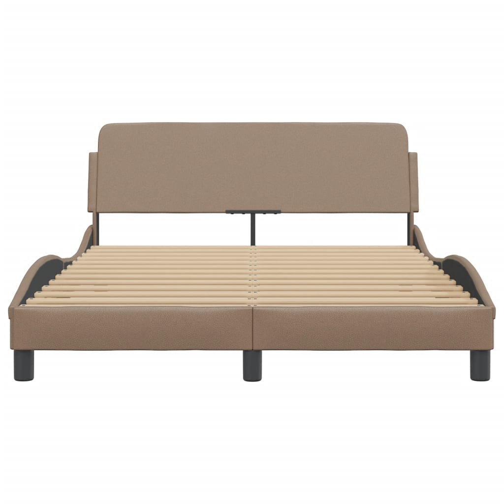 sengeramme Dover 140x190 cm kunstlæder cappuccinofarvet