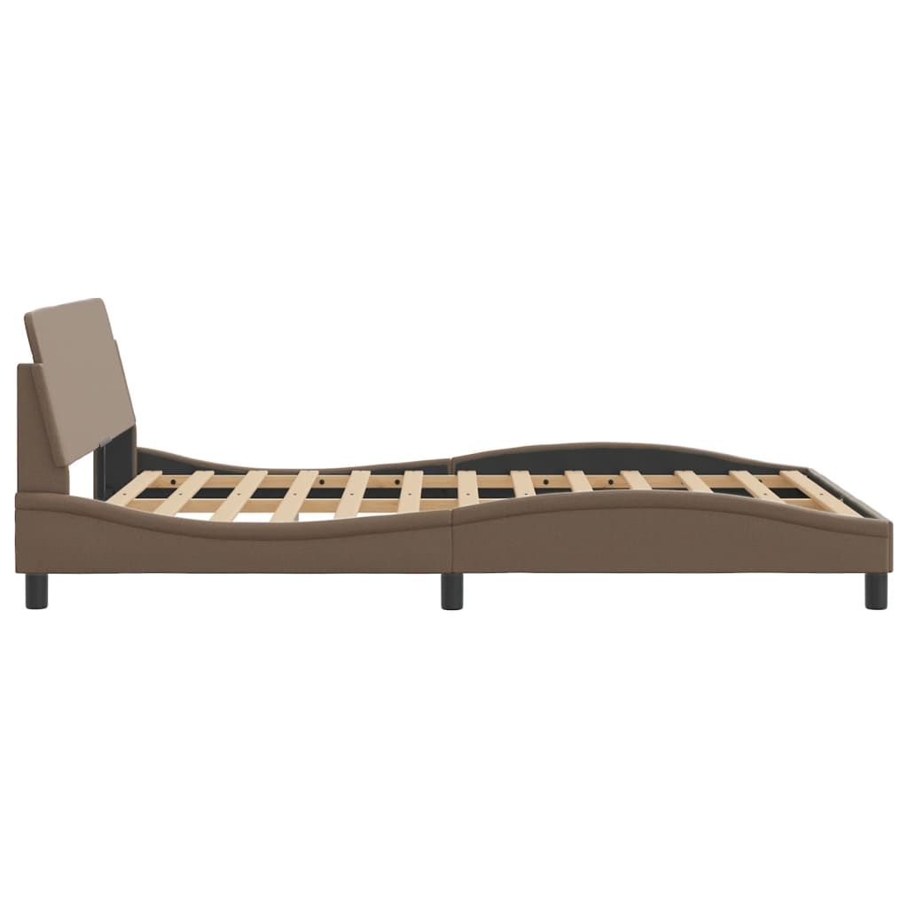 sengeramme Dover 140x190 cm kunstlæder cappuccinofarvet