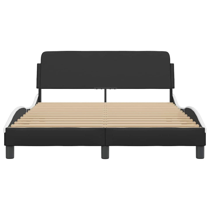 sengeramme Dover 140x190 cm kunstlæder sort og hvid