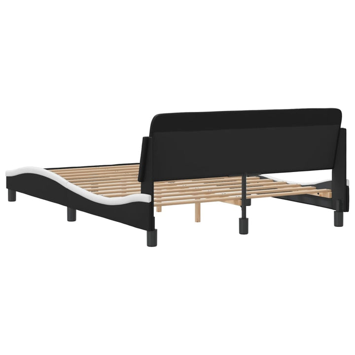 sengeramme Dover 140x190 cm kunstlæder sort og hvid